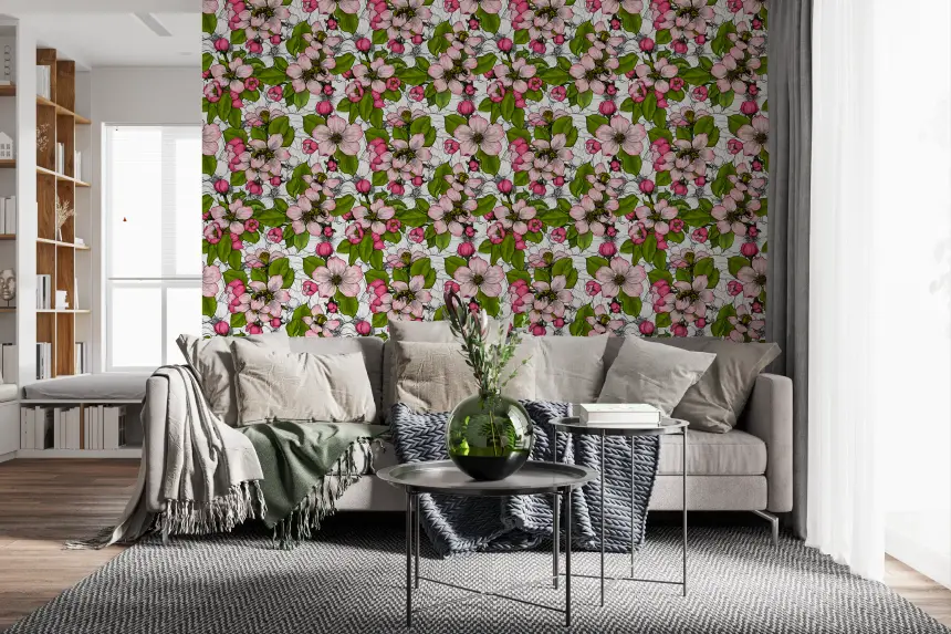 Apple Blossom on White 2 Wallpaper