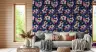 Floral Apple Blossom Wallpaper on Navy 6