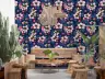 Floral Apple Blossom Wallpaper on Navy 7
