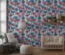 Vintage Pink and Blue Cornflower Botanical Wallpaper 6