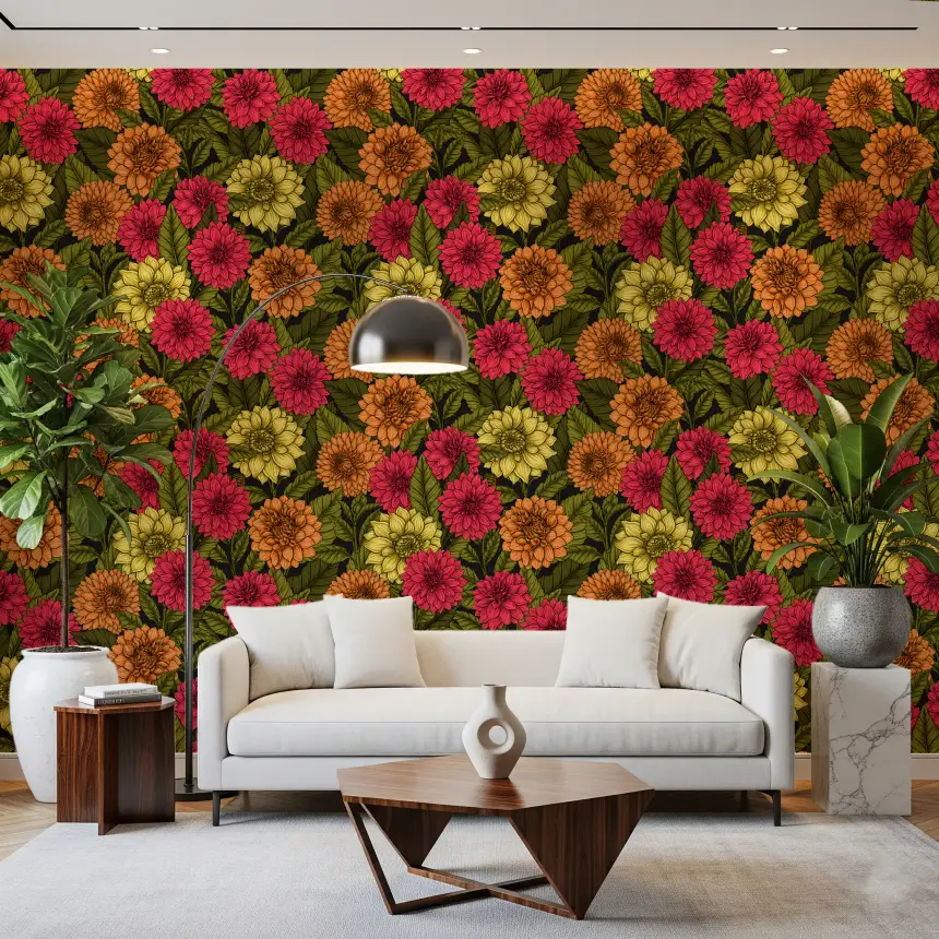 Dahlia Garden Wallpaper