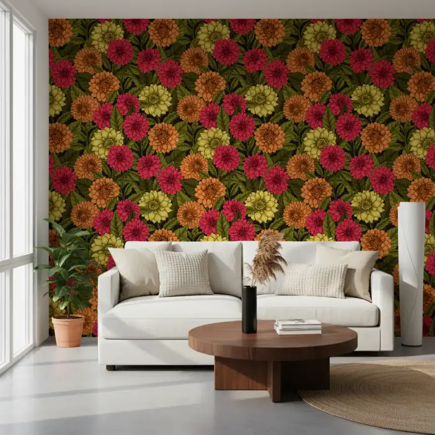 Dahlia Garden Wallpaper