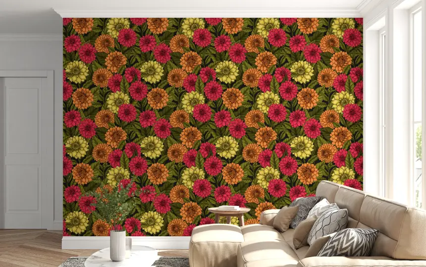 Dahlia Garden Wallpaper