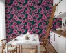 Dramatic Pink Dahlia and Teal Leaves Wallpaper 8