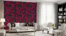 Crimson Dahlia Bloom Floral Pattern Wallpaper 6