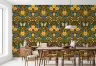 Vintage Pansy, Butterfly, and Bird Botanical Wallpaper 7