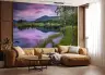 Dramatic Purple Sky Lake Reflection Wall Mural 6