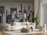 Manhattan Skyline Monochrome Cityscape Wall Mural 6