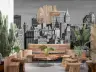 Manhattan Skyline Monochrome Cityscape Wall Mural 7