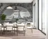 Monochrome Parisian Archway Eiffel Tower Wall Mural 6