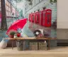 Whimsical London Street Dog and Red Telephone Boxes Wall Mural 6