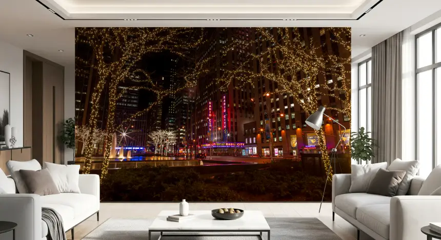 Radio City Night Glow Wall Mural