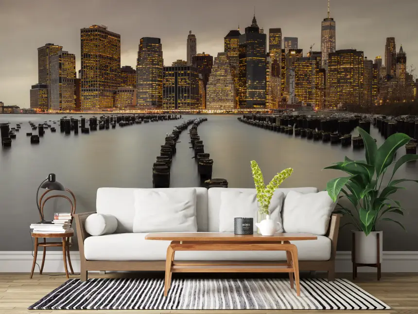 NYC Urban Glow Wall Mural