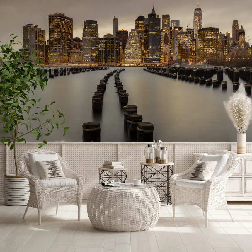 NYC Urban Glow Wall Mural