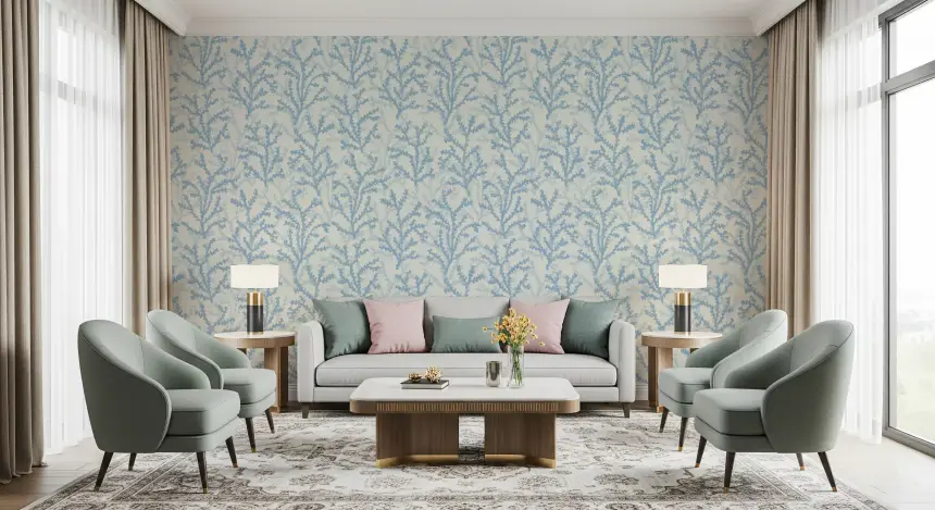 Painted Coraline Dreaming Blue Wallpaper