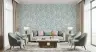 Serene Blue Botanical Pattern Wallpaper 8