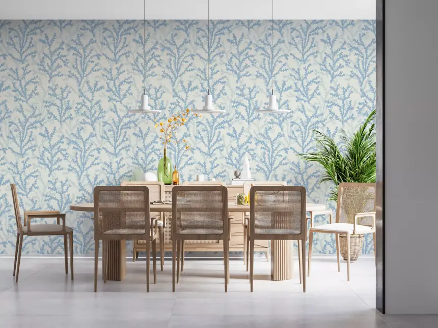 Painted Coraline Dreaming Blue Wallpaper
