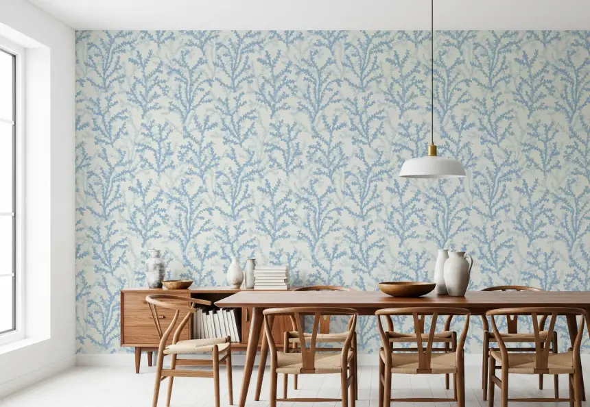 Painted Coraline Dreaming Blue Wallpaper