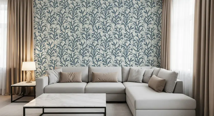 Painted Coraline Indian Teal Wallpaper