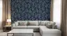 Navy Blue Abstract Botanical Wallpaper 6