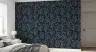 Deep Blue Abstract Botanical Pattern Wallpaper 8
