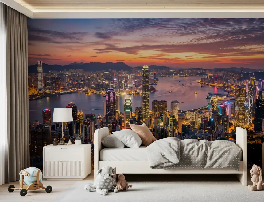 Victoria Harbour Twilight Wall Mural