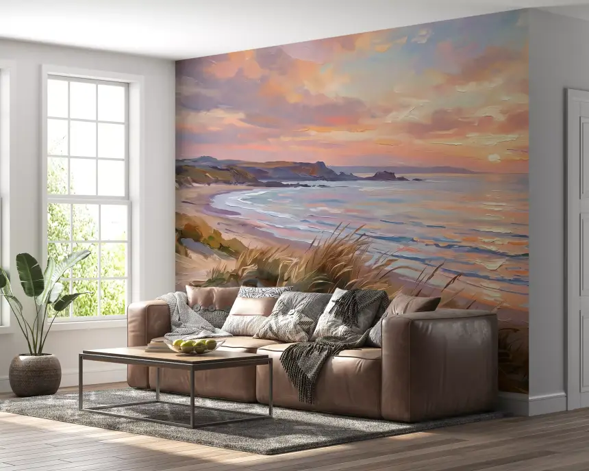 Golden Hour Coastal Escape Wall Mural