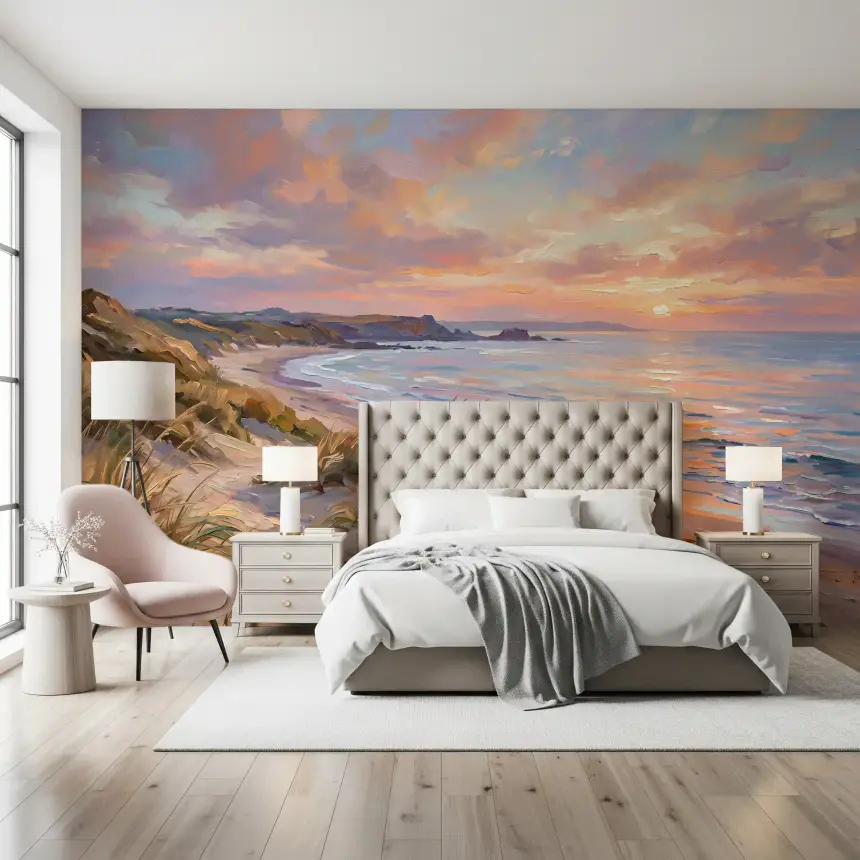 Golden Hour Coastal Escape Wall Mural