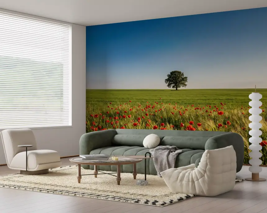 Vibrant Meadow Horizon Wall Mural