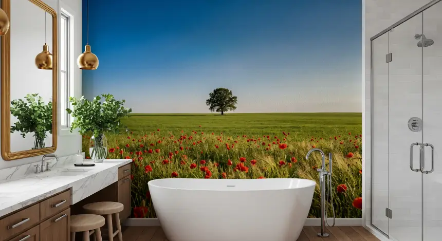 Vibrant Meadow Horizon Wall Mural