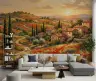 Tuscan Poppy Village Sunset Wall Mural 8
