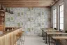 Tropical Coastal Motif Wallpaper with Vintage Stamps 6