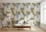 Muted Abstract Contemporary Organic Shapes Wall Mural 6