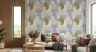 Abstract Earthy Blue Olive Beige Forms Wallpaper 7