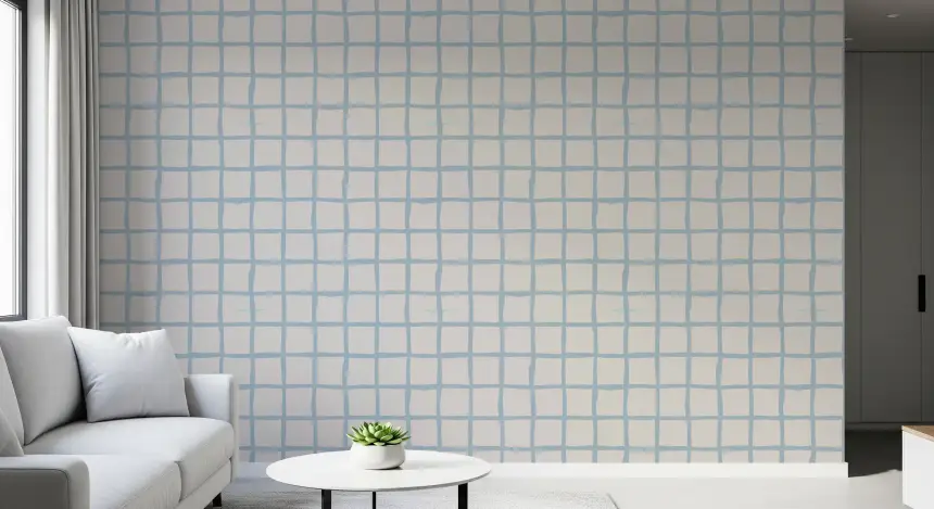 Olive Green Grid Wallpaper Boho Coastal Wallpaper
