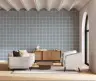 Coastal Blue Hand-Drawn Grid Wallpaper 8