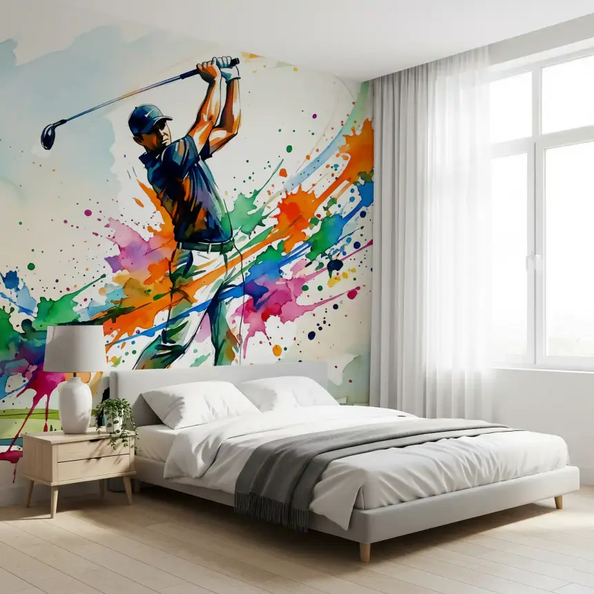 Dynamic Golf Splash Wall Mural