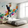 Dynamic Golf Swing Watercolor Splash Wall Mural 7