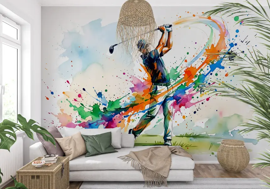 Dynamic Golf Splash Wall Mural