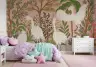 Pink Forest Egrets Botanical Wall Mural 8