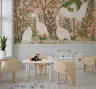 Pink Forest Egrets Botanical Wall Mural 6
