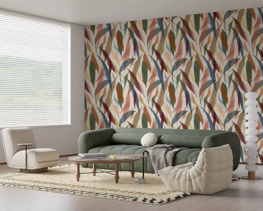 Tropical Painted Foliage Wallpaper