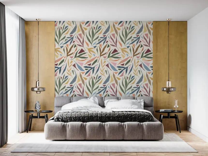 Tropical Painted Collage Wallpaper