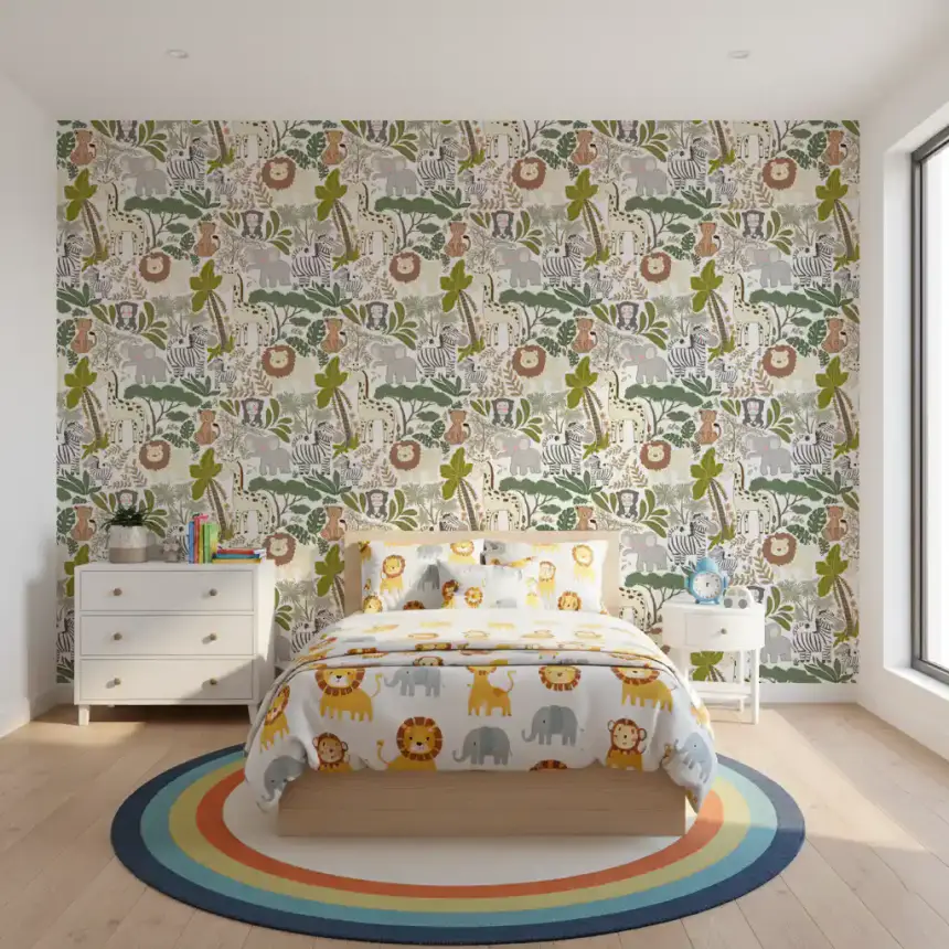 Playful Jungle Pals Wallpaper