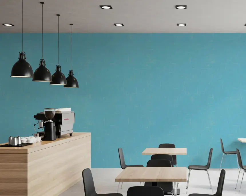 Blue Linen Texture Wallpaper Mid Century Modern Wallpaper