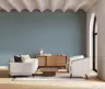 Serene Blue Textured Linen Effect Wallpaper 7