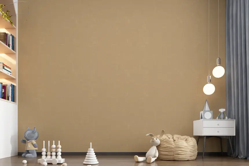 Taupe Linen Texture Wallpaper Mid Century Modern Wallpaper