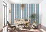 Dusty Blue and Crisp White Vertical Stripe Wallpaper 8