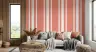 Coral and White Vertical Stripe Wallpaper 7