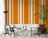 Bold Orange and White Vertical Stripe Wallpaper 7